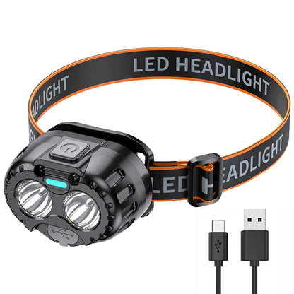 Powerful LED Headlamp 250LM - IPX4 Waterproof, Rechargeable, Outdoor Flashlight