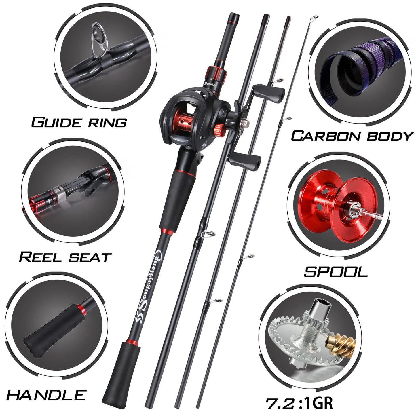 Sougayilang Carbon Fiber Fishing Combo