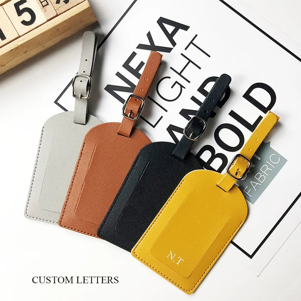 Custom Initials Luggage Tag – PU Travel Accessory