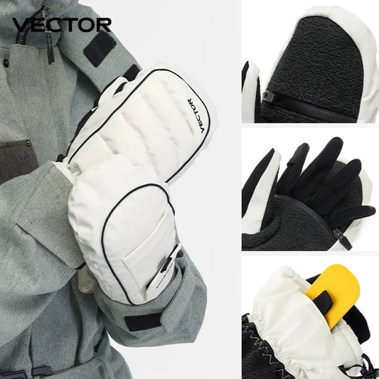 VECTOR Half-Detachable Inner Five-Finger Ski Gloves