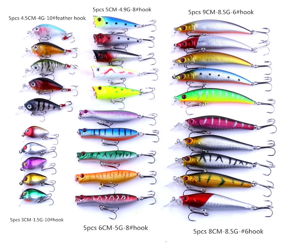 56/43/30/20/10/5Pcs Fishing Lures Kit