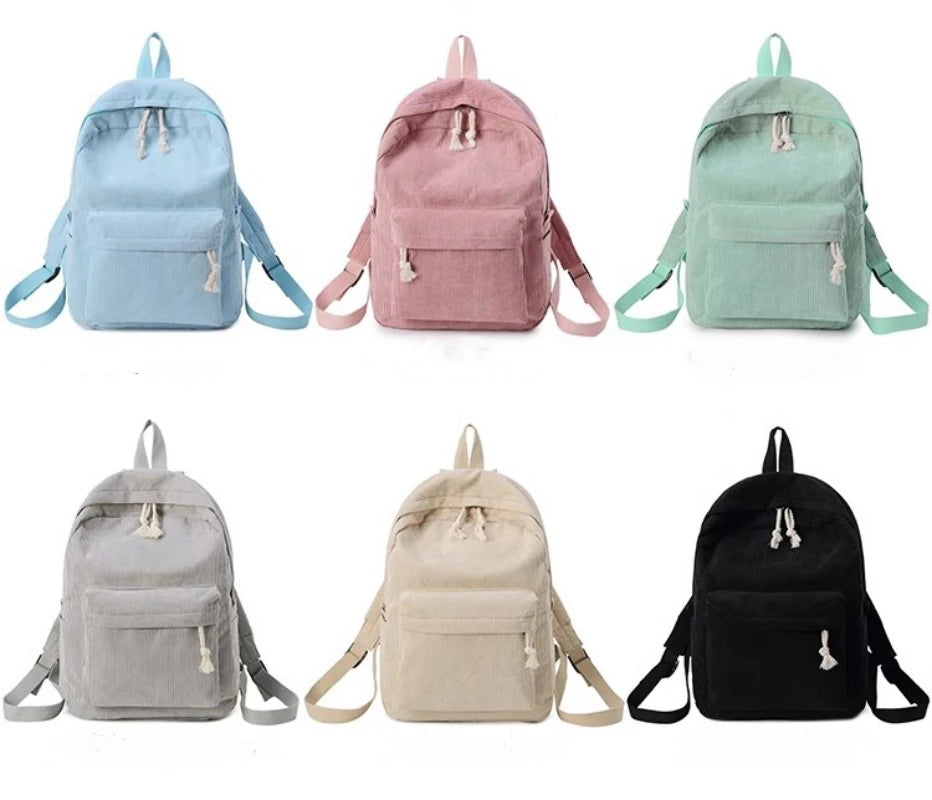 Personalized Embroidered Corduroy Kids' Backpack