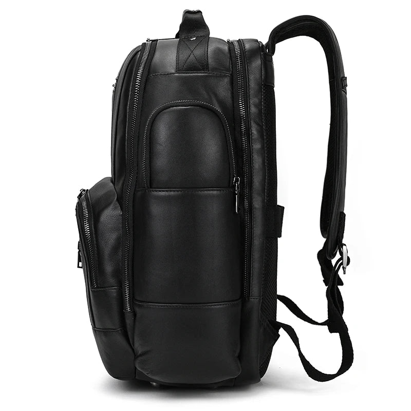 Newsbirds Men's Retro Leather Backpack – Luxury Travel & School Bag