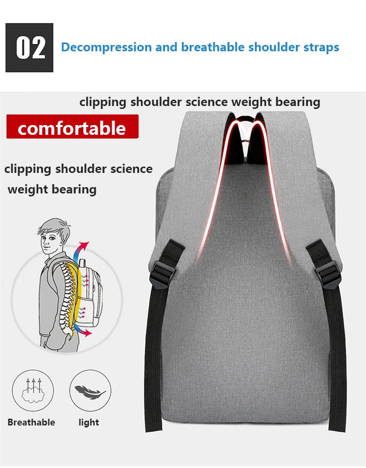 Waterproof Business Laptop Backpack with USB Charging Port