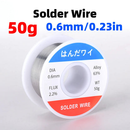 63% Tin Lead Rosin Core Solder Wire – 50g Mini Roll for Precision Electronics Soldering