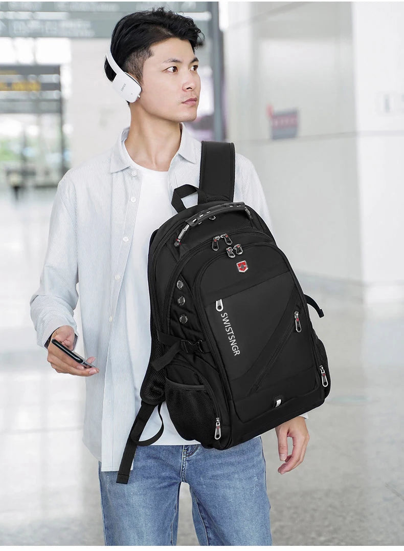 2024 Waterproof Laptop Backpack – 17/20 Inch Airplane Travel & School Bag