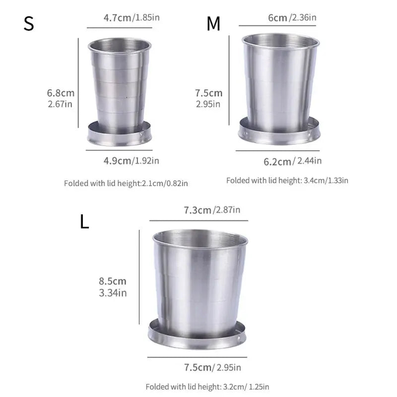 Portable Stainless Steel Telescopic Camping Cup