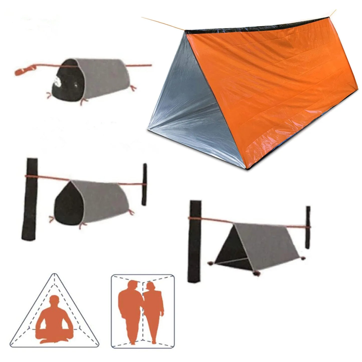 2-Person Emergency Shelter Bivy Tent Kit