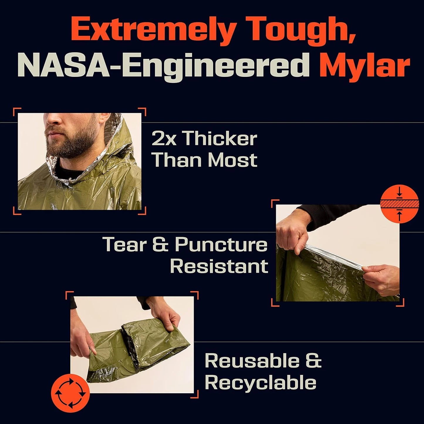 Emergency Rain Poncho – Waterproof, Disposable, Aluminum Film