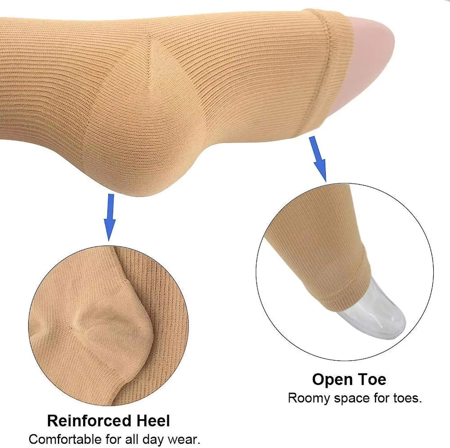 Premium Plus Size Compression Socks For Men Women Cycling Toeless Sport Socks Anti Fatigue Pain Relief Medical Nursing Stockings