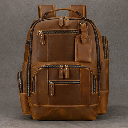 Newsbirds Men's Retro Leather Backpack – Luxury Travel & School Bag