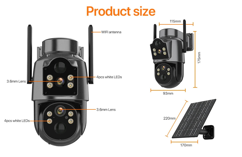 4K HD Solar WiFi Camera Outdoor