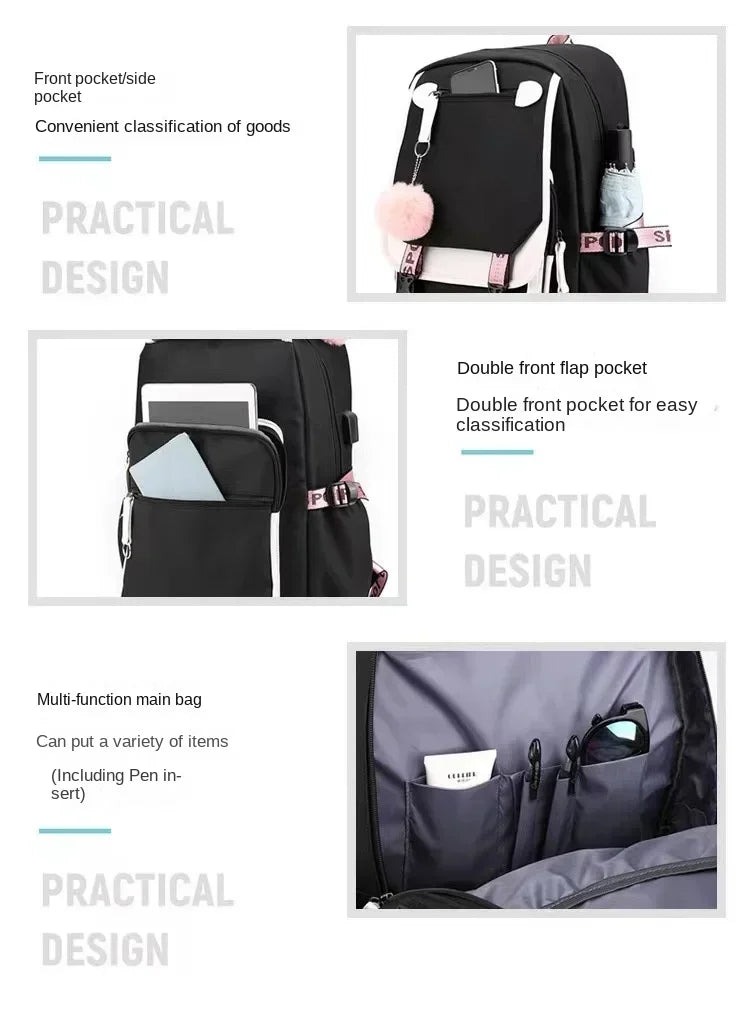 Stylish Kawaii Capybara Computer Backpack