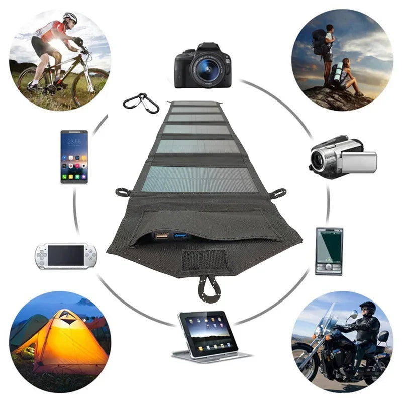 6-Fold 800W Foldable Solar Panel – Portable Solar Charger with USB & DC Output
