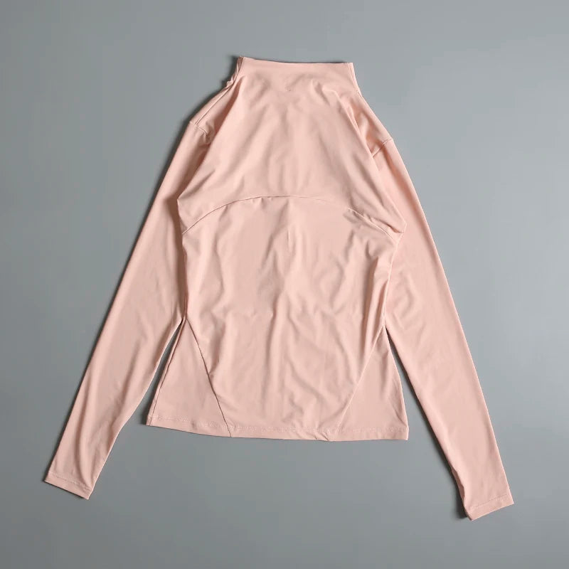 Yoga Wear Ladies Coat Round High Elastic Loose Exercise Yoga Long Sleeve