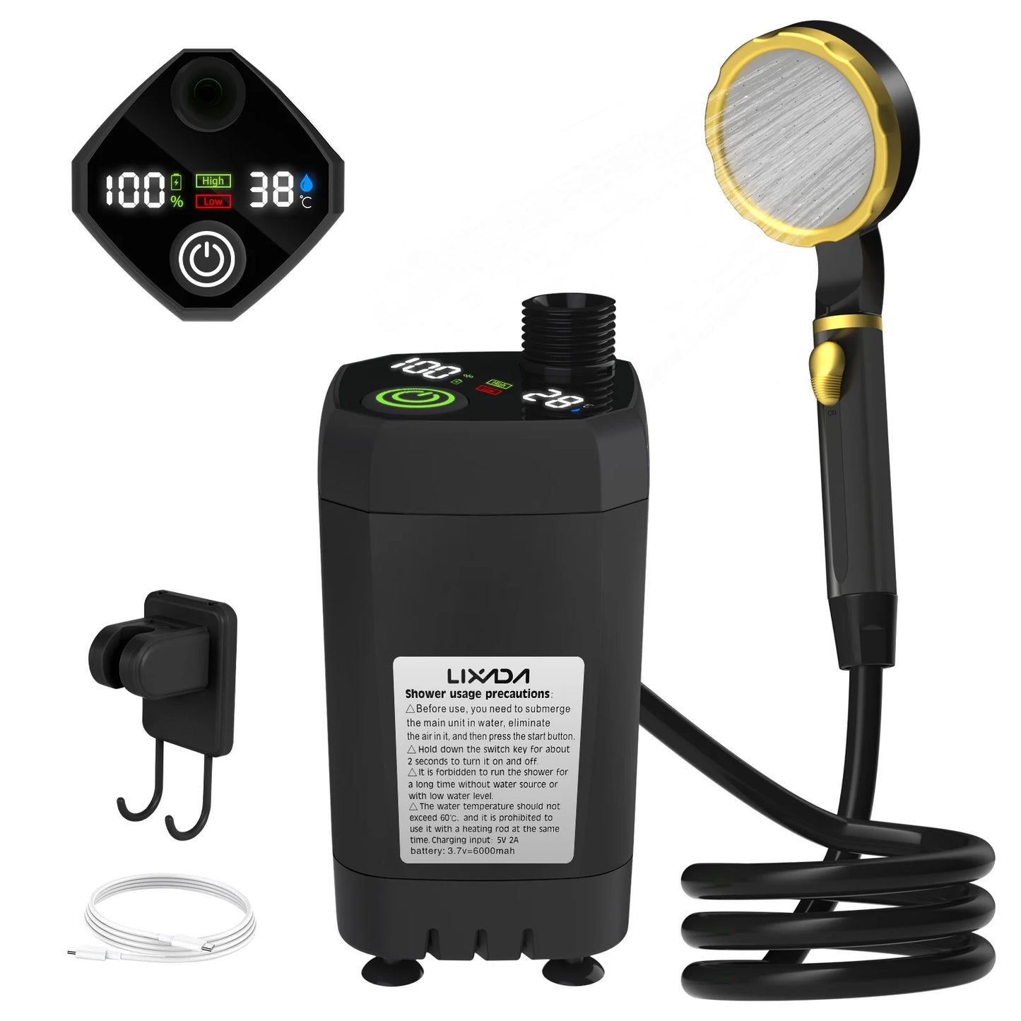 Camping Shower Pump Kit:  Complete Shower Kit