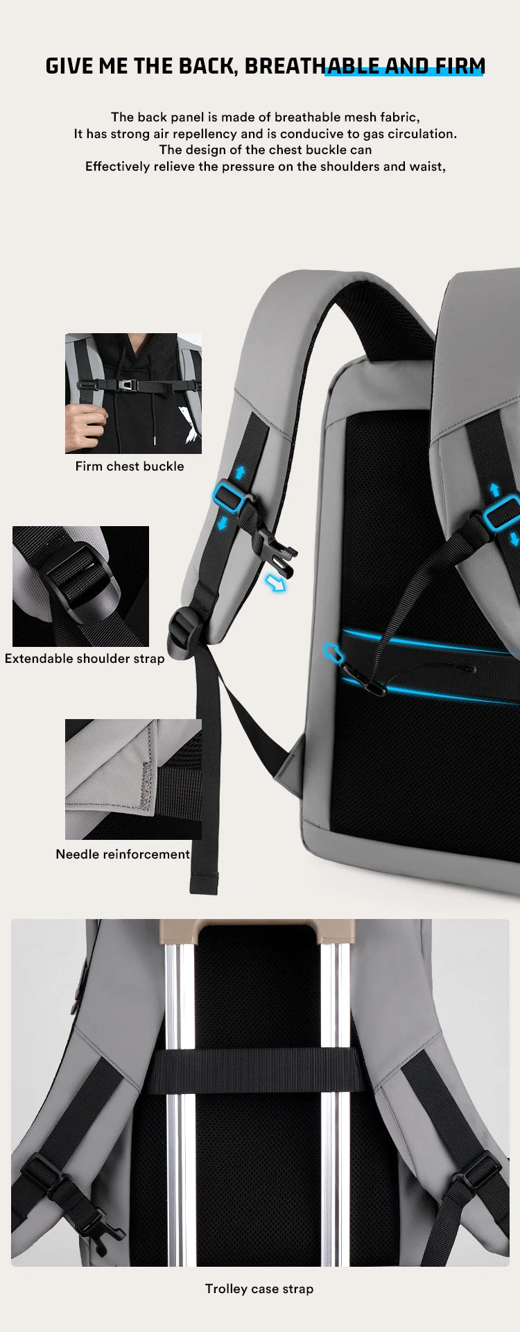 17.3" Hard Shell Laptop Backpack – Waterproof Business & E-Sports Bag