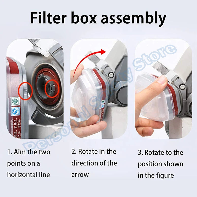 6200 Dust Gas Mask with Anti-Fog Safety Goggles