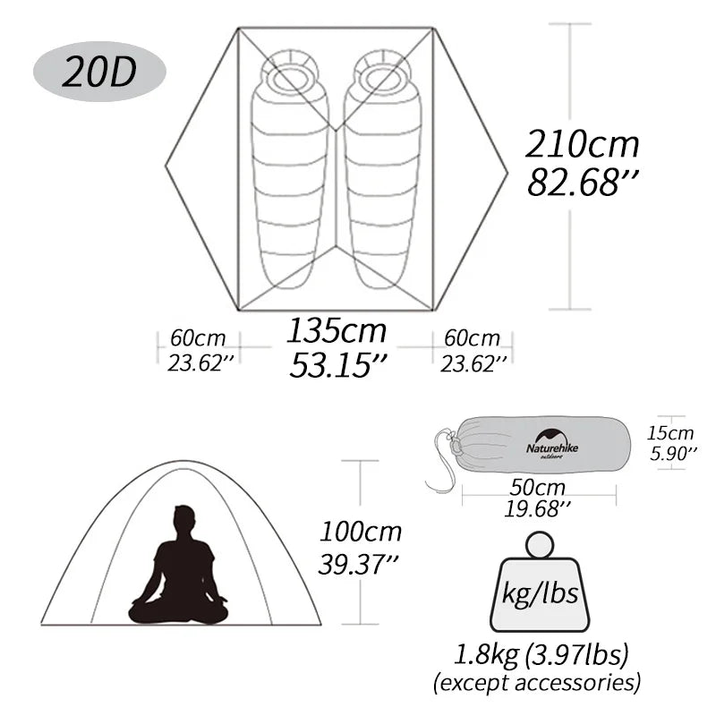 Naturehike Cloud Up 1-Person Camping Tent