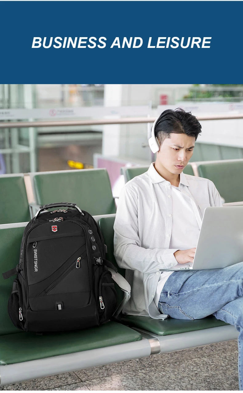 2024 Waterproof Laptop Backpack – 17/20 Inch Airplane Travel & School Bag