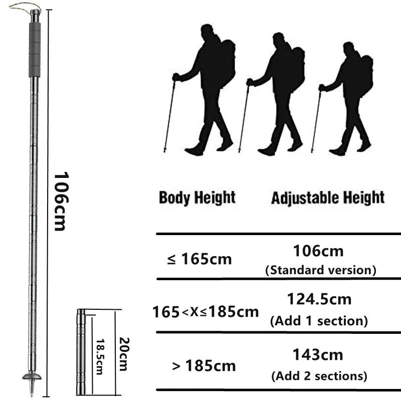 Trekking Pole Multifunctional Aluminum Walking Sticks