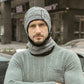 Mens Beanie Hat 2pcs Ski Cap and Scarf Winter Warm Woolly Hats