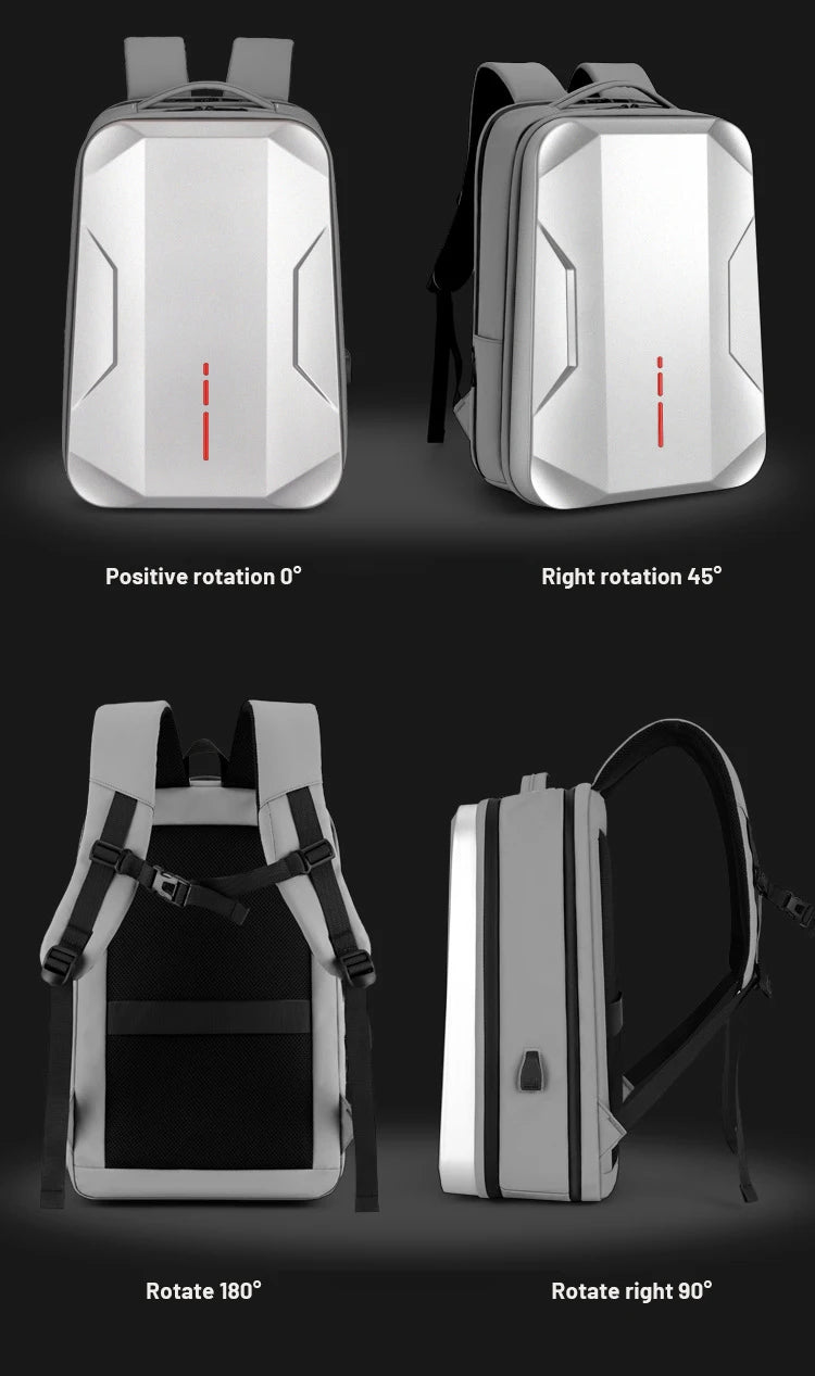 17.3" Hard Shell Laptop Backpack – Waterproof Business & E-Sports Bag