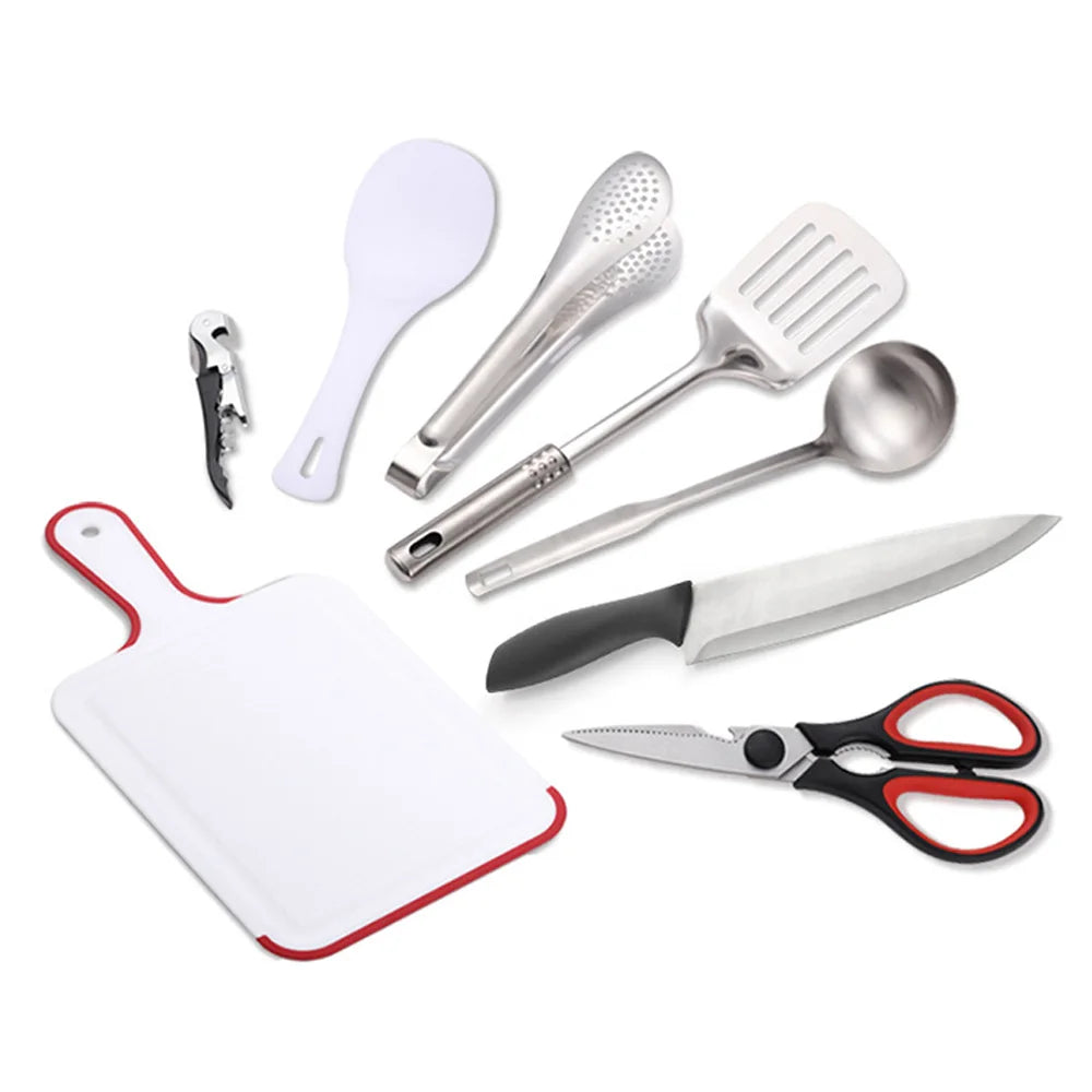 9-Piece Portable Stainless Steel Camping Utensils Set