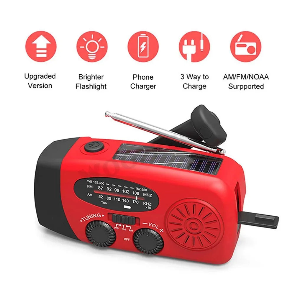 Woopker Radio E30 Emergency Solar Hand Crank AM/FM/NOAA Radio