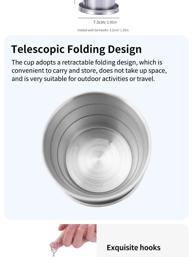 Portable Stainless Steel Telescopic Camping Cup
