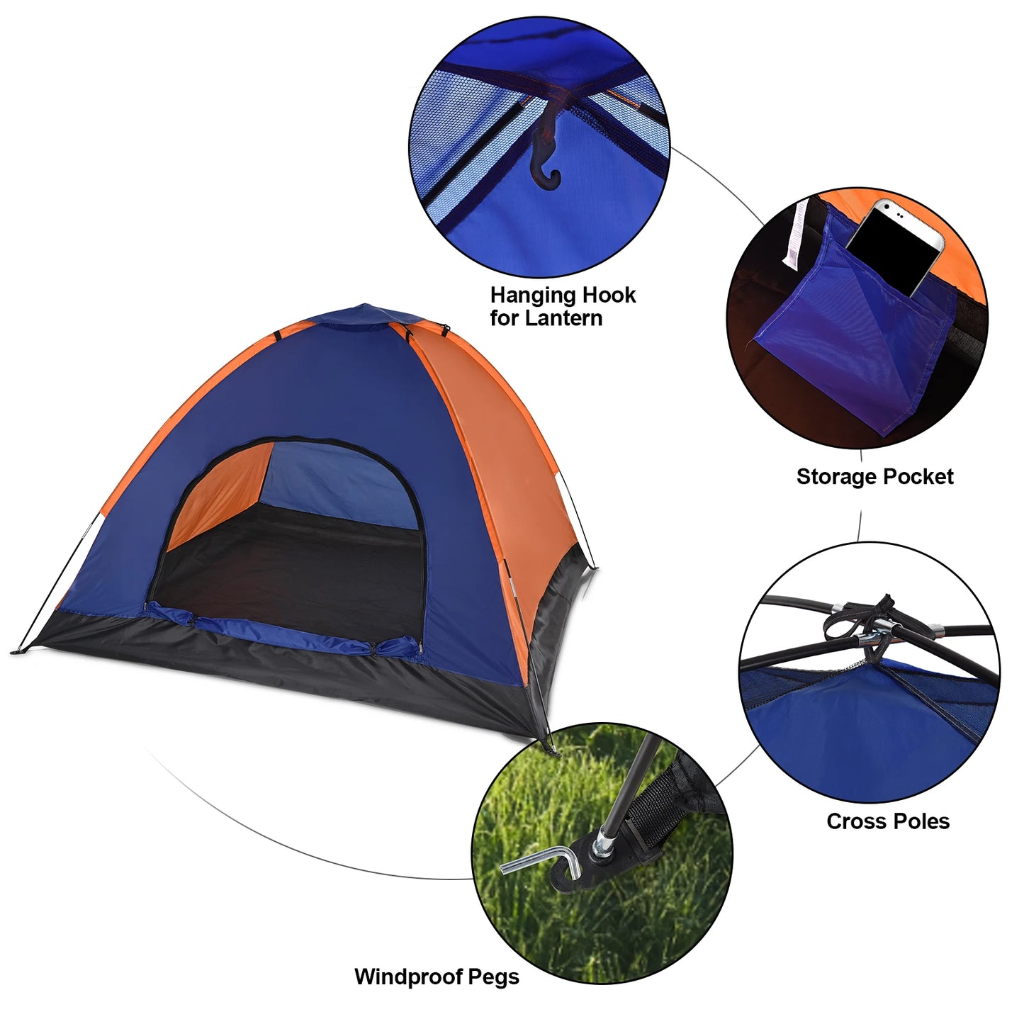 TOMSHOO 3-4 Person Camping Tent