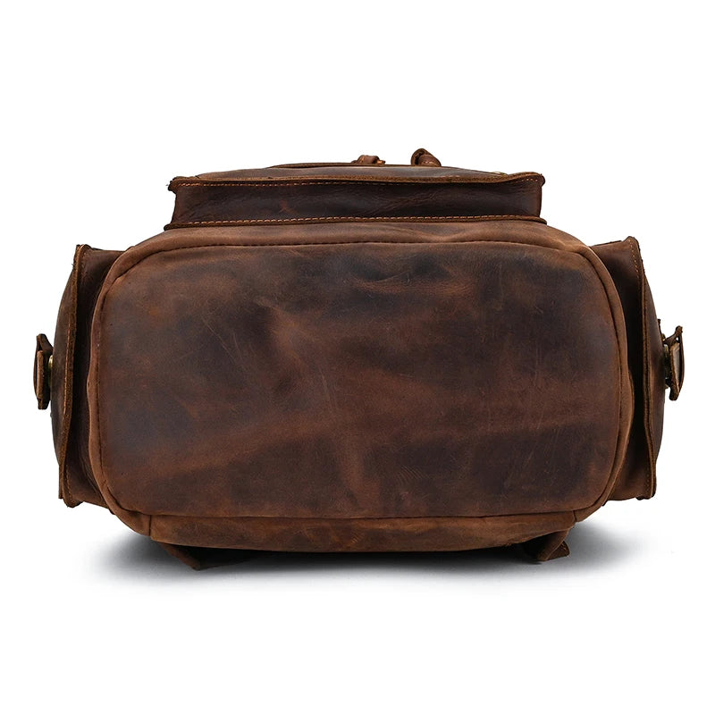 Newsbirds Men's Retro Leather Backpack – Luxury Travel & School Bag
