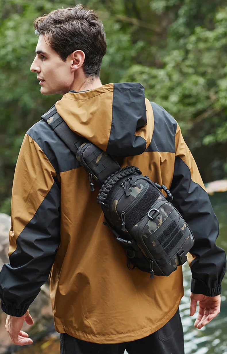 Tactical MOLLE Camping Chest Bag – Outdoor Hiking, Fishing, and Cycling Sling Pack
