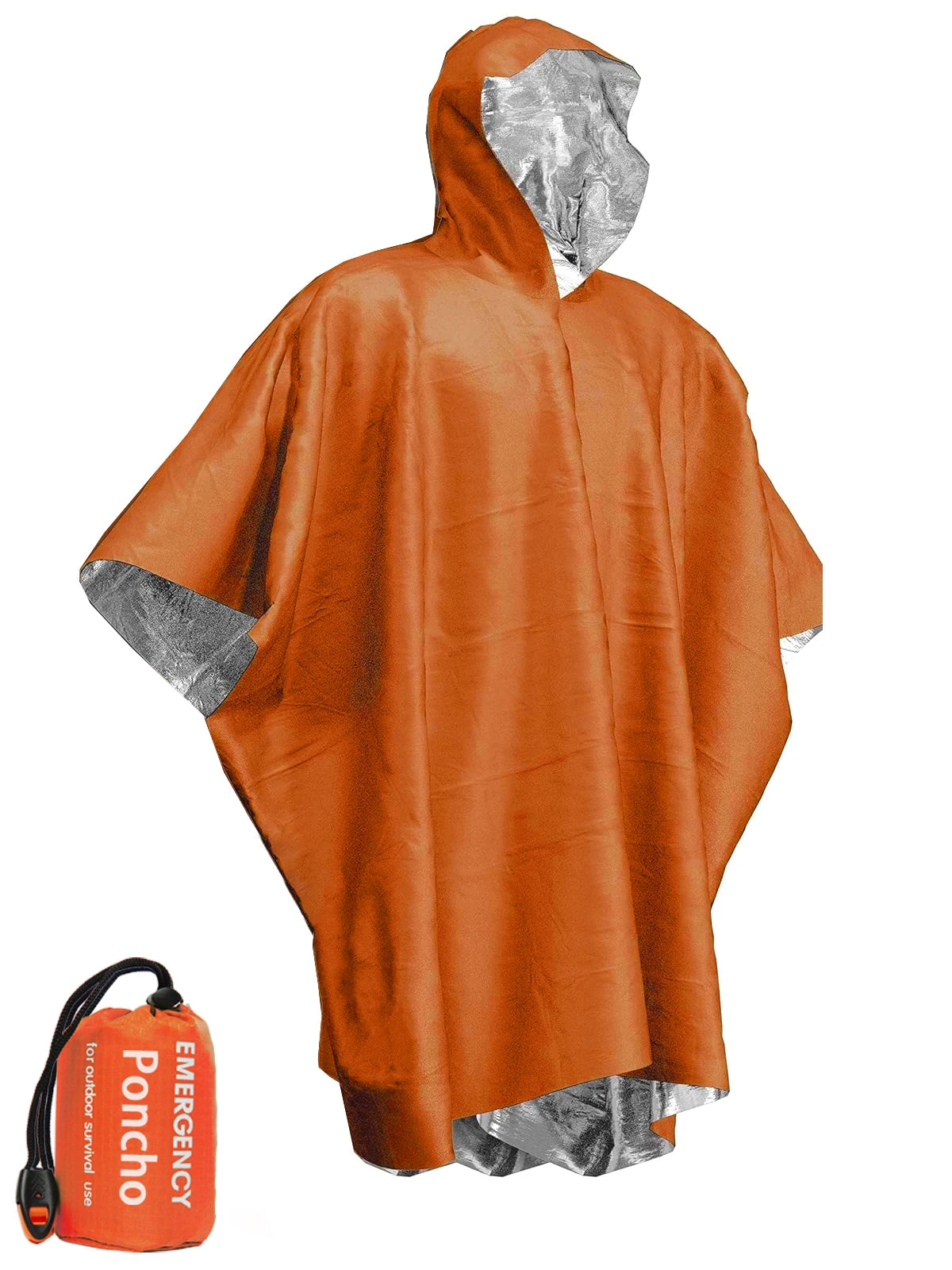 Emergency Rain Poncho – Waterproof, Disposable, Aluminum Film