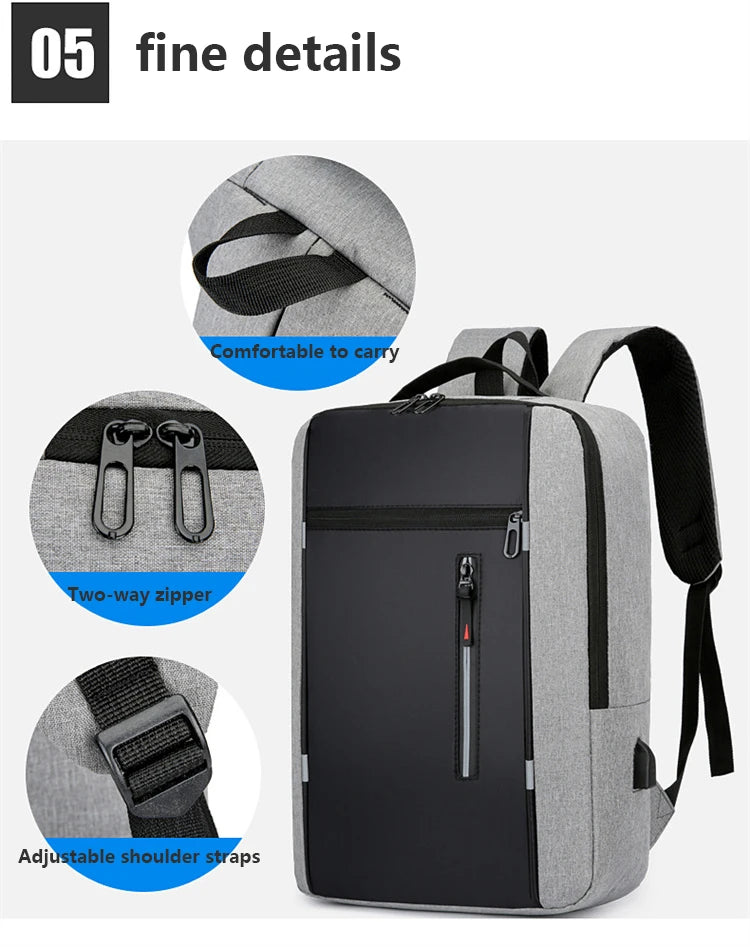 Waterproof Business Laptop Backpack with USB Charging Port