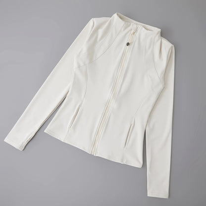 Yoga Wear Ladies Coat Round High Elastic Loose Exercise Yoga Long Sleeve