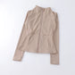 Yoga Wear Ladies Coat Round High Elastic Loose Exercise Yoga Long Sleeve