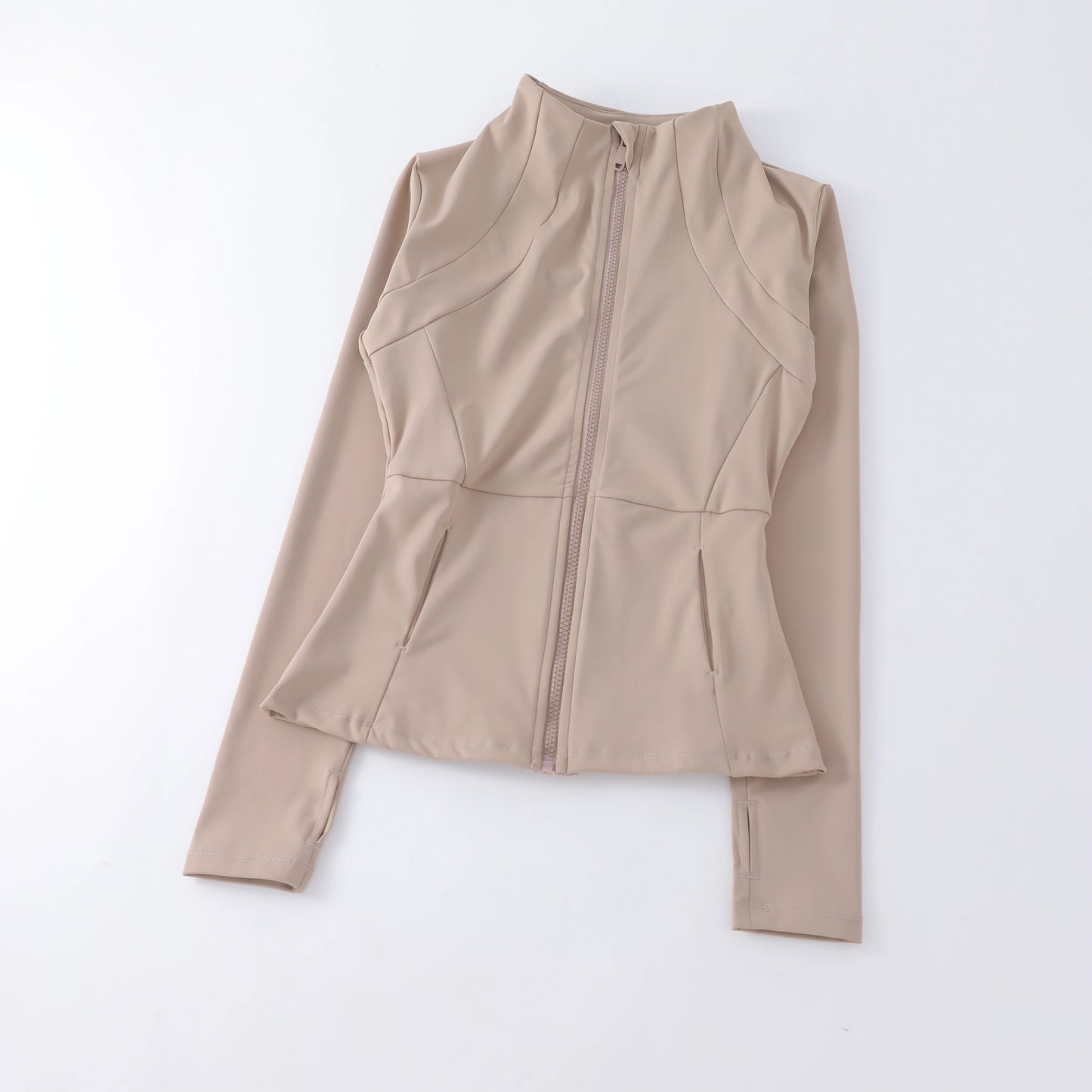 Yoga Wear Ladies Coat Round High Elastic Loose Exercise Yoga Long Sleeve