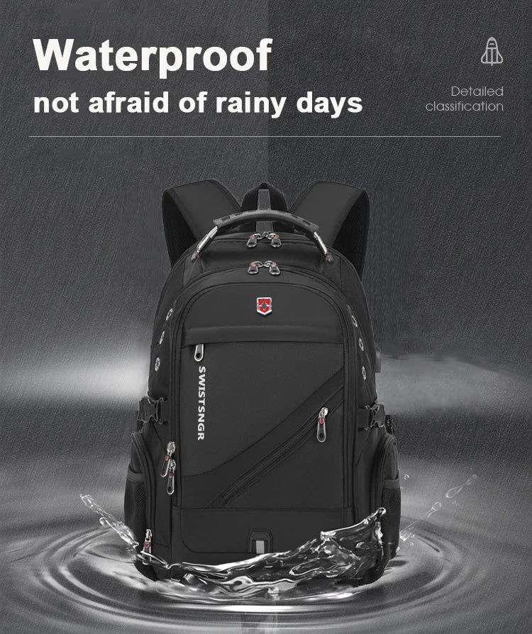 2024 Waterproof Laptop Backpack – 17/20 Inch Airplane Travel & School Bag