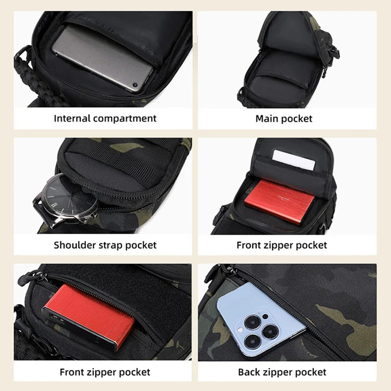 Tactical MOLLE Camping Chest Bag – Outdoor Hiking, Fishing, and Cycling Sling Pack