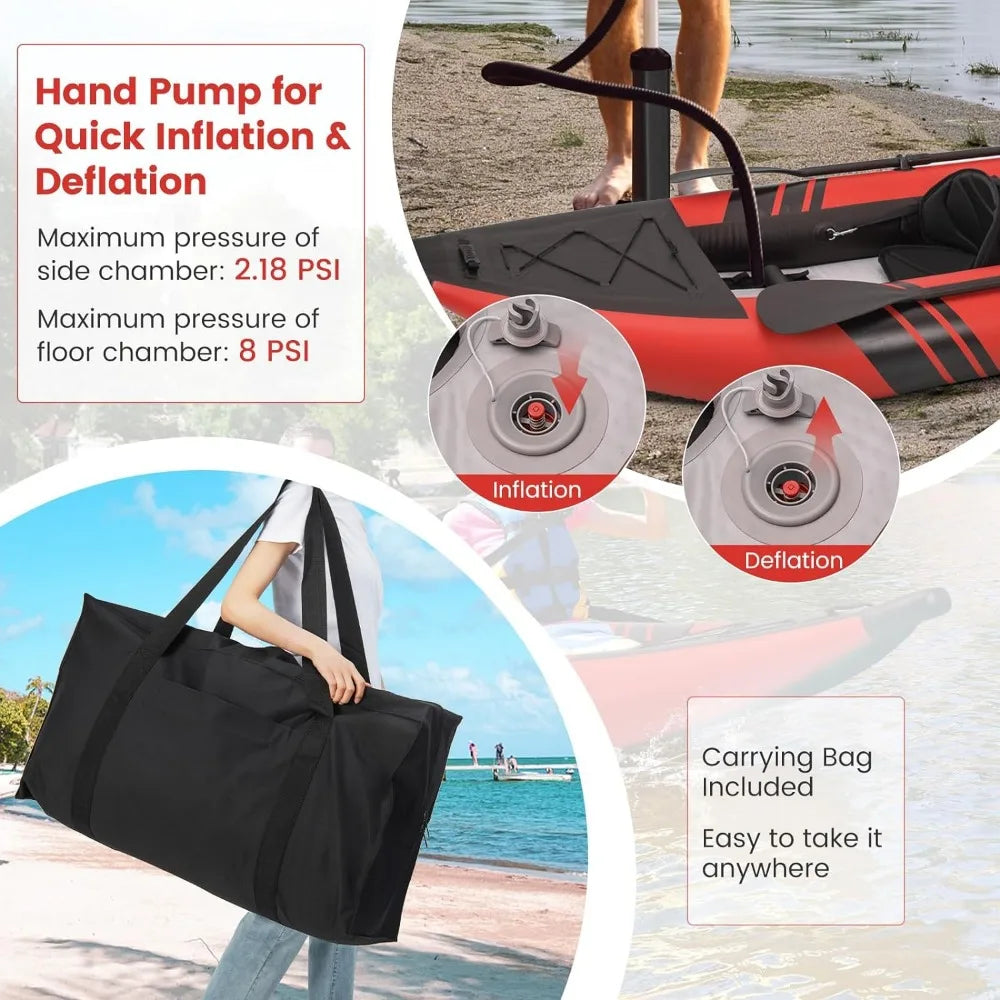12.5Ft 507lbs Tandem Inflatable Kayak