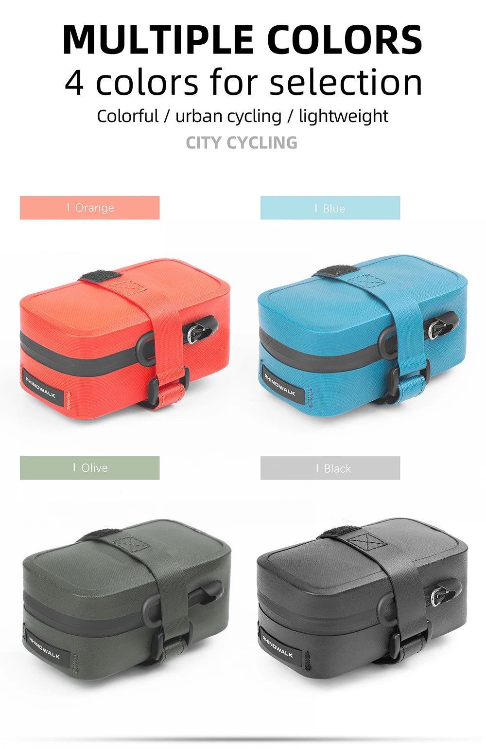 Rhinowalk Bicycle Saddle Bag – Waterproof Bike Seatpost Tail Bag