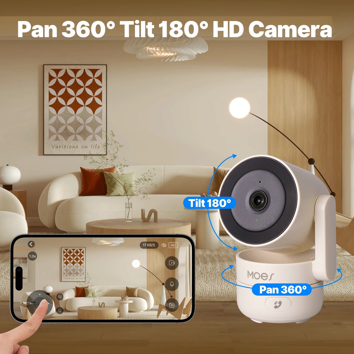 MOESTuya WiFi Indoor Pan/Tilt Smart Security Camera