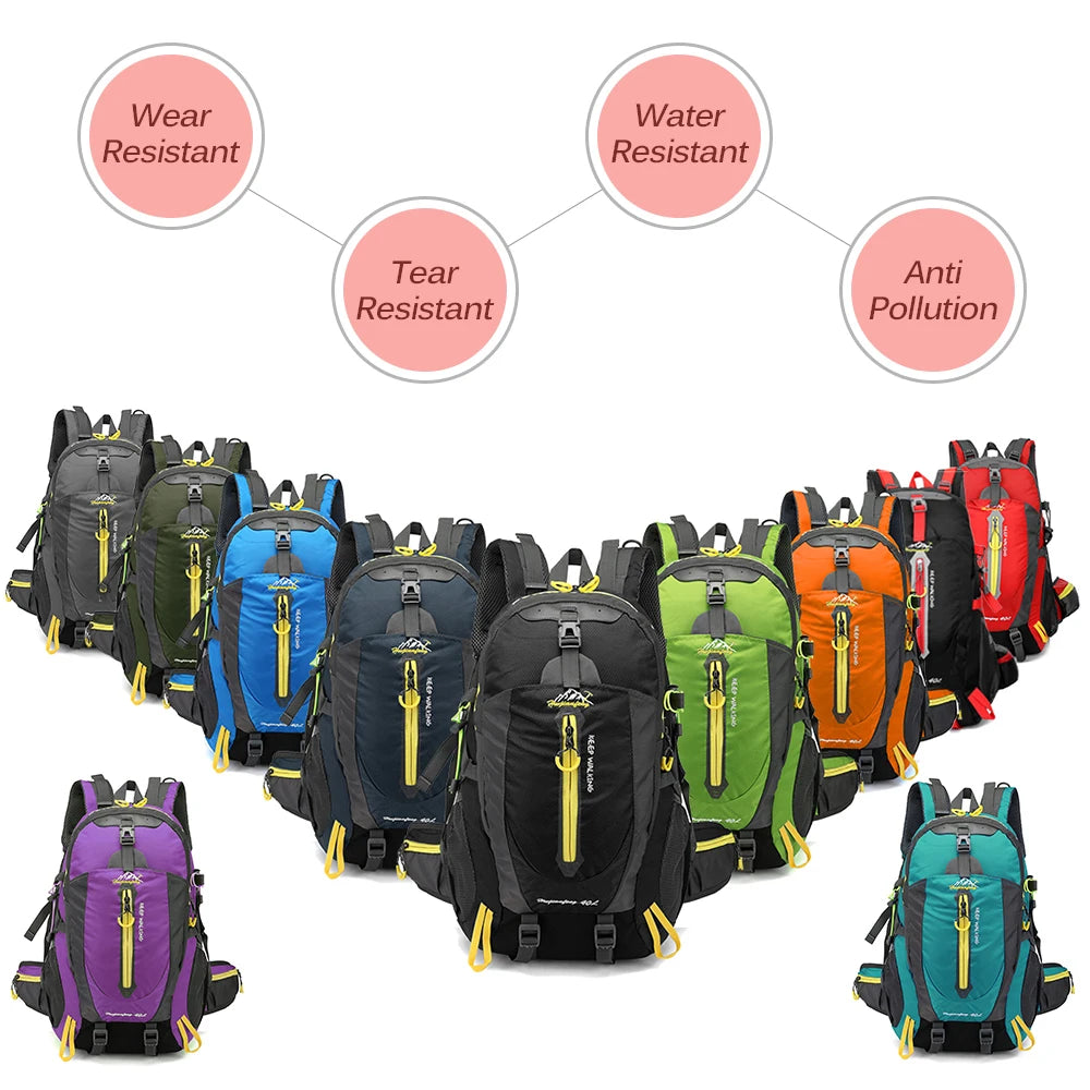 40L Water-Resistant Travel Backpack – Hiking, Camping, and Trekking Daypack for Men & Women