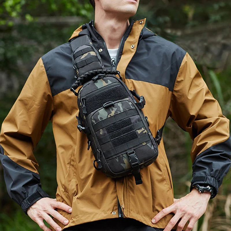 Tactical MOLLE Camping Chest Bag – Outdoor Hiking, Fishing, and Cycling Sling Pack