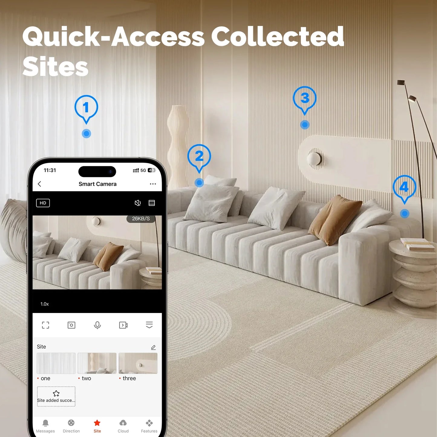 MOESTuya WiFi Indoor Pan/Tilt Smart Security Camera