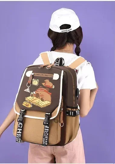 Stylish Kawaii Capybara Computer Backpack