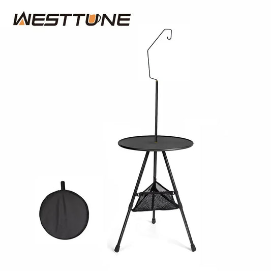 WESTTUNE Ultralight Folding Camping Table with Light Stand