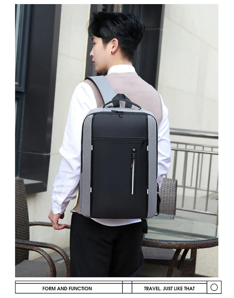 Waterproof Business Laptop Backpack with USB Charging Port