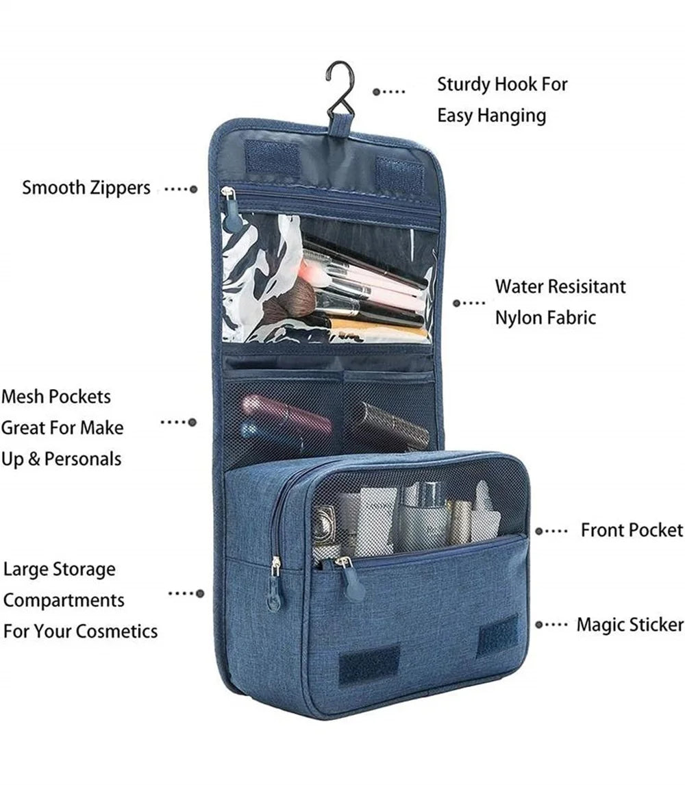 Hanging Travel Toiletry Bag - Waterproof & Large Capacity